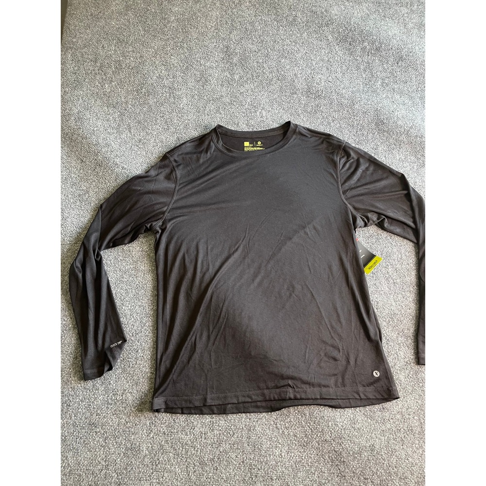 Xersion Mens Long‎ Sleeve Quick-Dri Training Shirt Black Large New With Tags